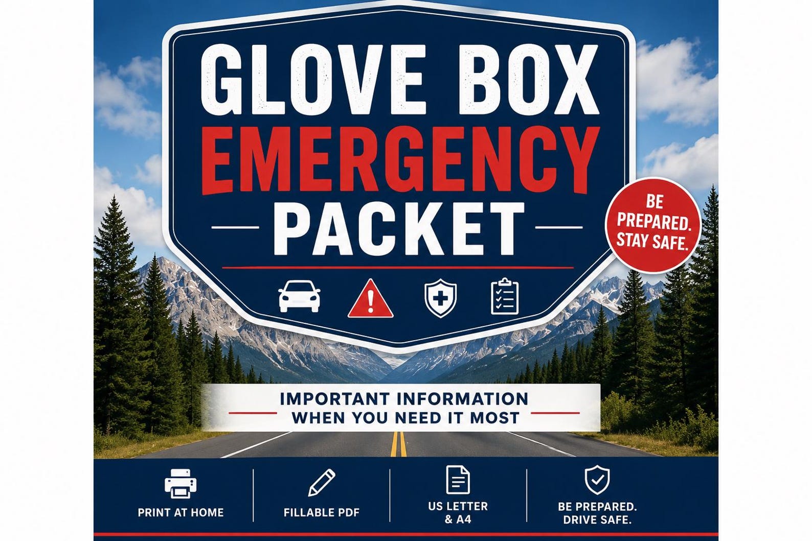 Fillable Form Layout Glove Box Emergency Packet, Car Accident Information Forms, Vehicle ...