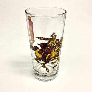 Vintage Bicentennial 1776 to 1976 Drinking Glass, Vintage Bicentennial Celebration Drinking Glass, American Historical Drinking Glass Cup