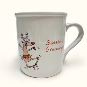 Vintage Hallmark Inc Seasons Grinnings Mug, Vintage Hallmark Seasons Grinnings Mug, Vintage Hallmark Xmas Mug, Seasons Grinnings Reindeer