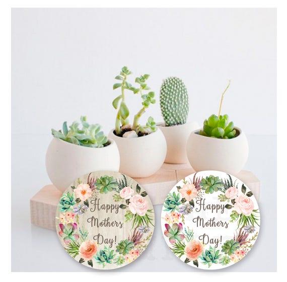 Mother's day succulent floral design gift tags- DIY Printable file Il_570xn