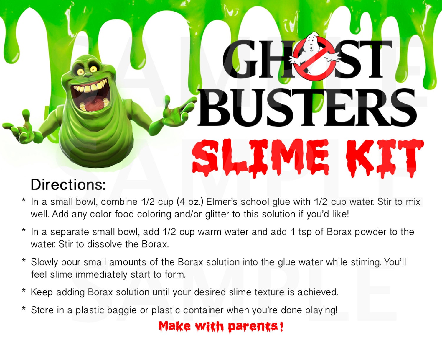 Download Ghostbusters Inspired Boys Birthday Party Slime Kit LABELS | Etsy