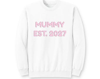 Sweat-shirt à col rond MUMMY EST. 2027 | Annonce de nouvelle maman
