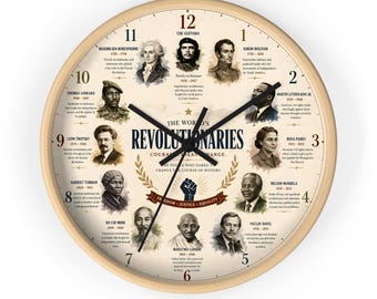 World Revolutionaries Wall Clock Famous Revolutionaries History Home Decor