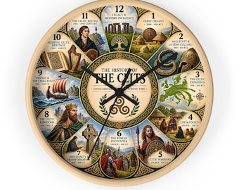 History of the Celts Wall Clock Celtic History Culture Warriors Home Decor