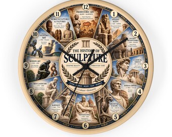 History of Sculpture Wall Clock Ancient Art Famous Sculptures Home Decor