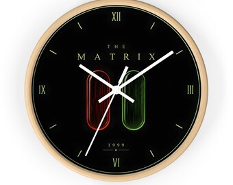 The Matrix Wall Clock, Movie Clock, Sci Fi Decor, Cyberpunk Wall Art, Film Gift