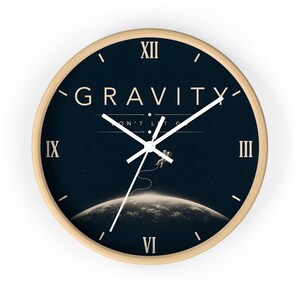 Gravity Wall Clock, Movie Clock, Sci Fi Space Decor, Minimalist Modern Wall Art