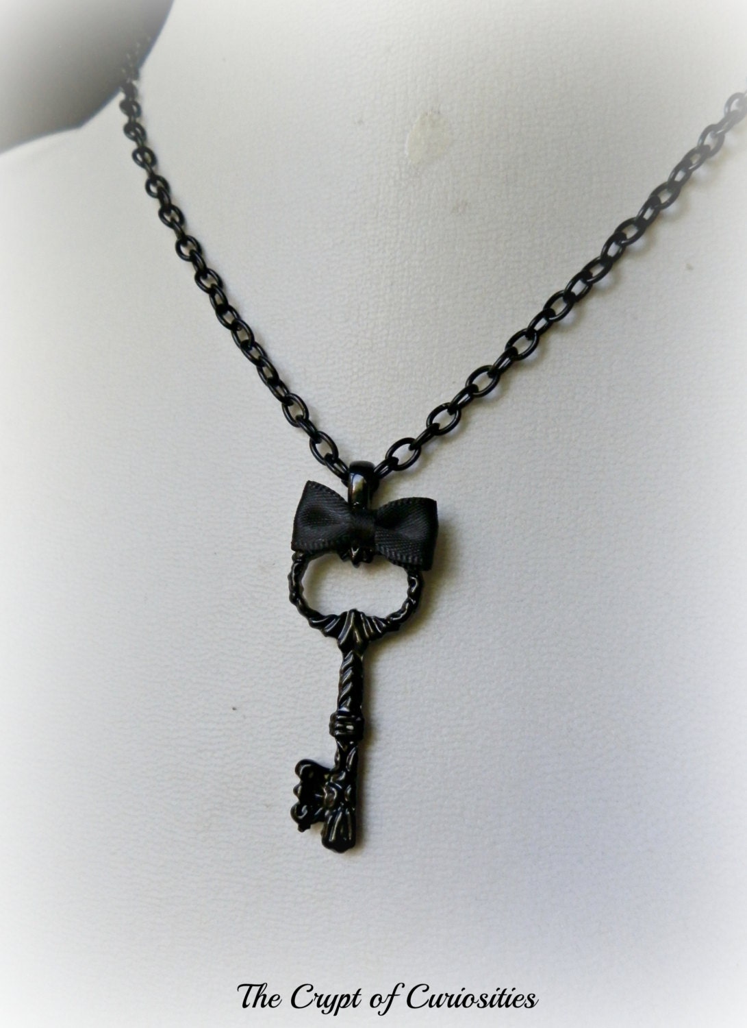 Black Gothic Victorian key necklace.