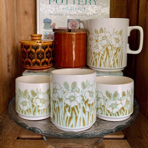 Vintage Hornsea Pottery jam/sugar pots and jugs. SOLD SEPARATELY. Various patterns. Made in England in the 1960s and 70s. Very collectable!
