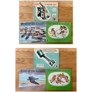 Libros ilustrados de frailecillos antiguos. Libros de colección producidos en los años 1950/60 para niños. Libros educativos de su época. ¡Imágenes impresionantes!