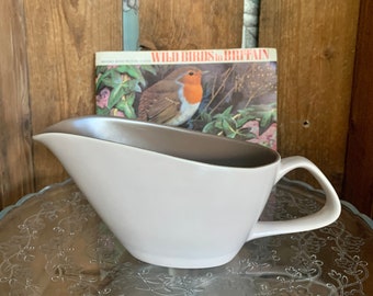 Vintage Poole Pottery two-tone creamer, jug  or gravy boat. Great for replacing/growing your Poole Pottery dinnerware set. Good condition.