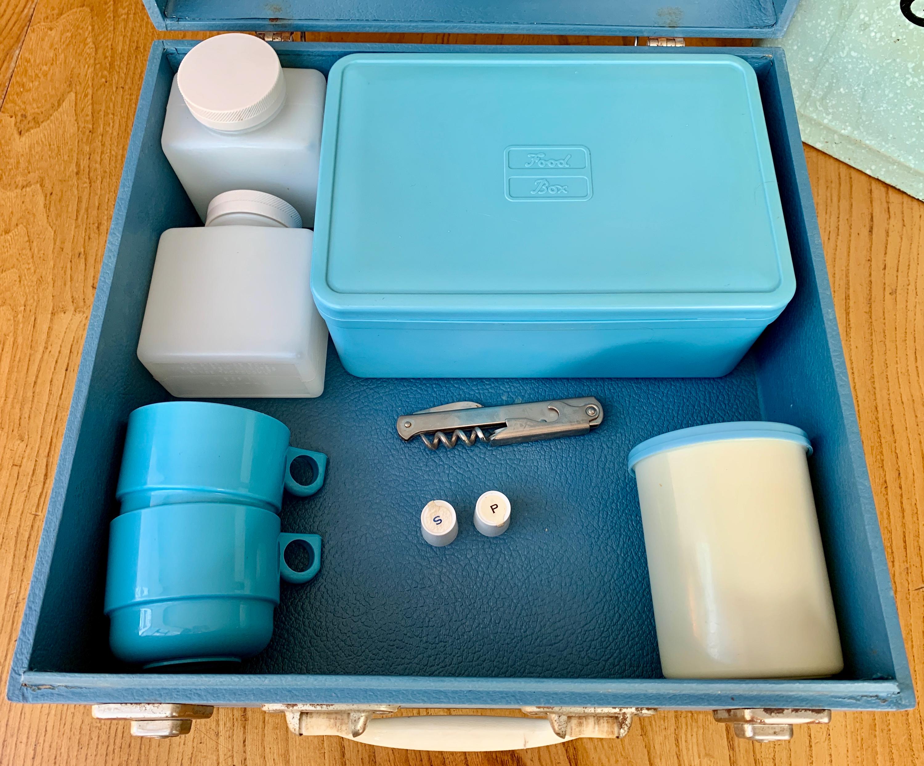 Vintage Sirram Picnic Set for Two People. Hard Case With Cups