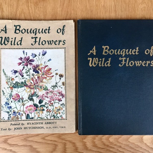 A Bouquet of Wild Flowers by John Hutchinson published in England circa 1950s. Stunning colour illustrations of British Wildflowers. Rarity!