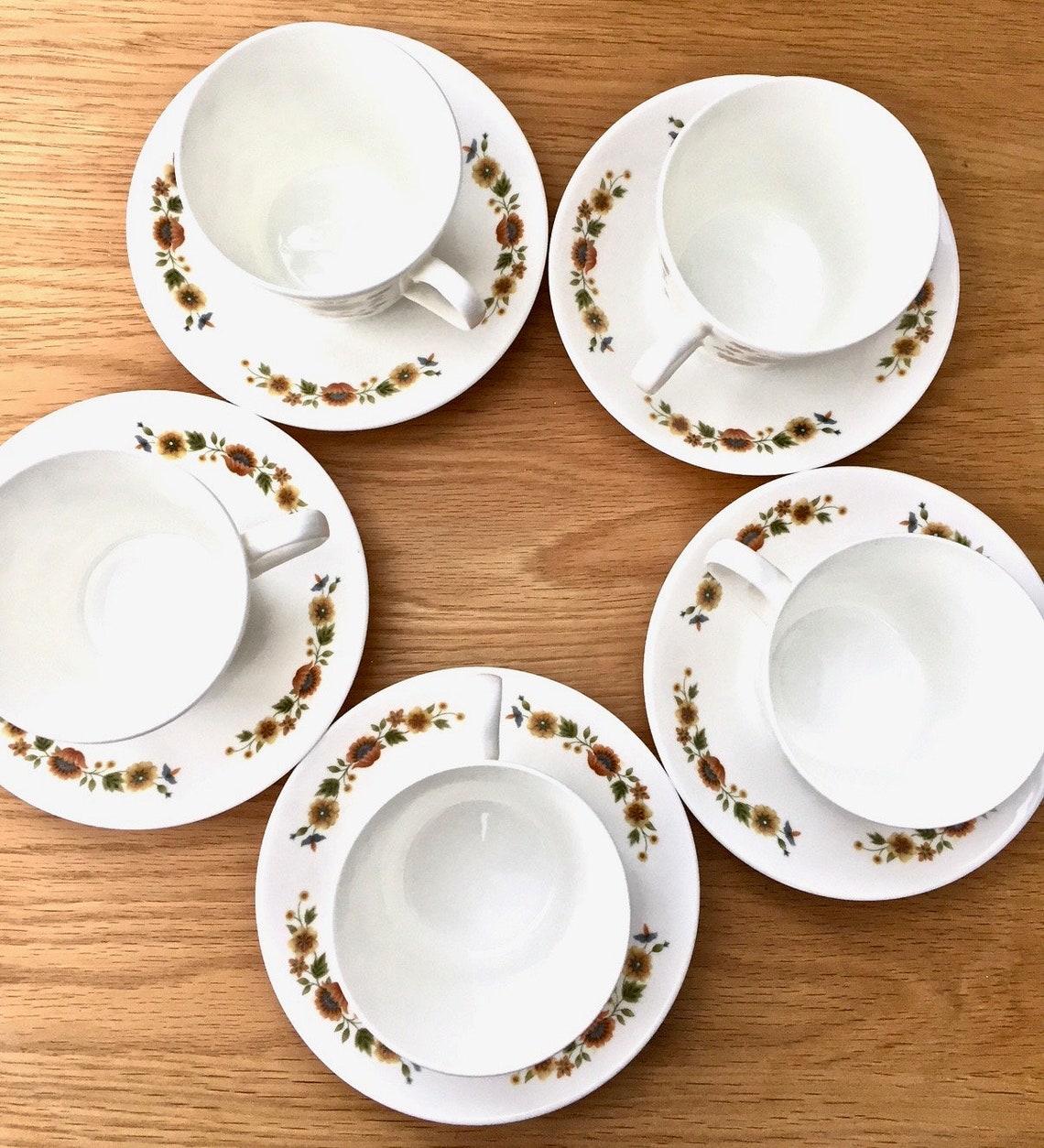 Royal Kent Bone China tea set 5 cups saucers in stunning Etsy