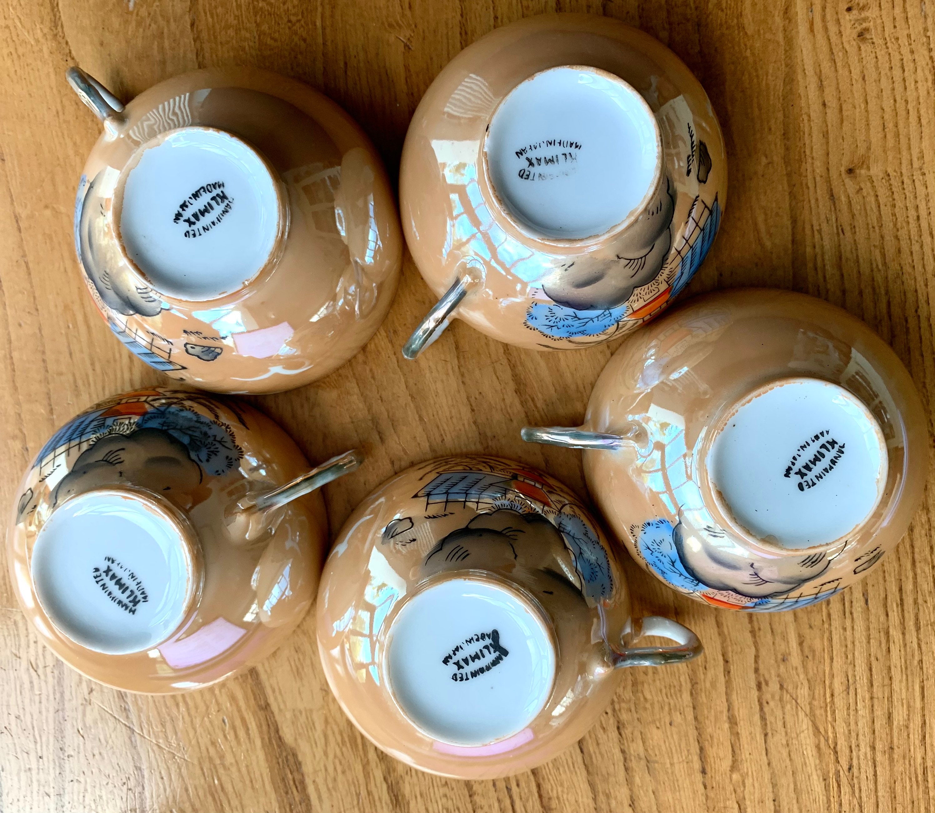 Vintage Klimax Japanese Tea Set. Porcelain Lustreware With