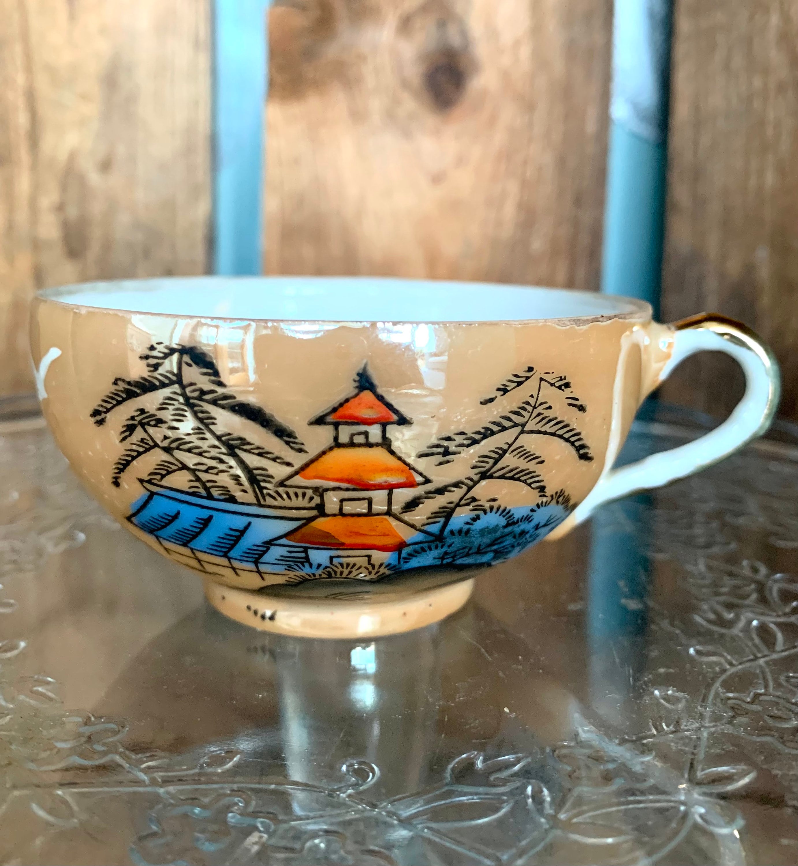 Vintage Klimax Japanese Tea Set. Porcelain Lustreware With