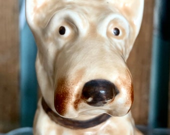Vintage Sylvac Pottery Scottie Dog Ornament Number 1205. Brown