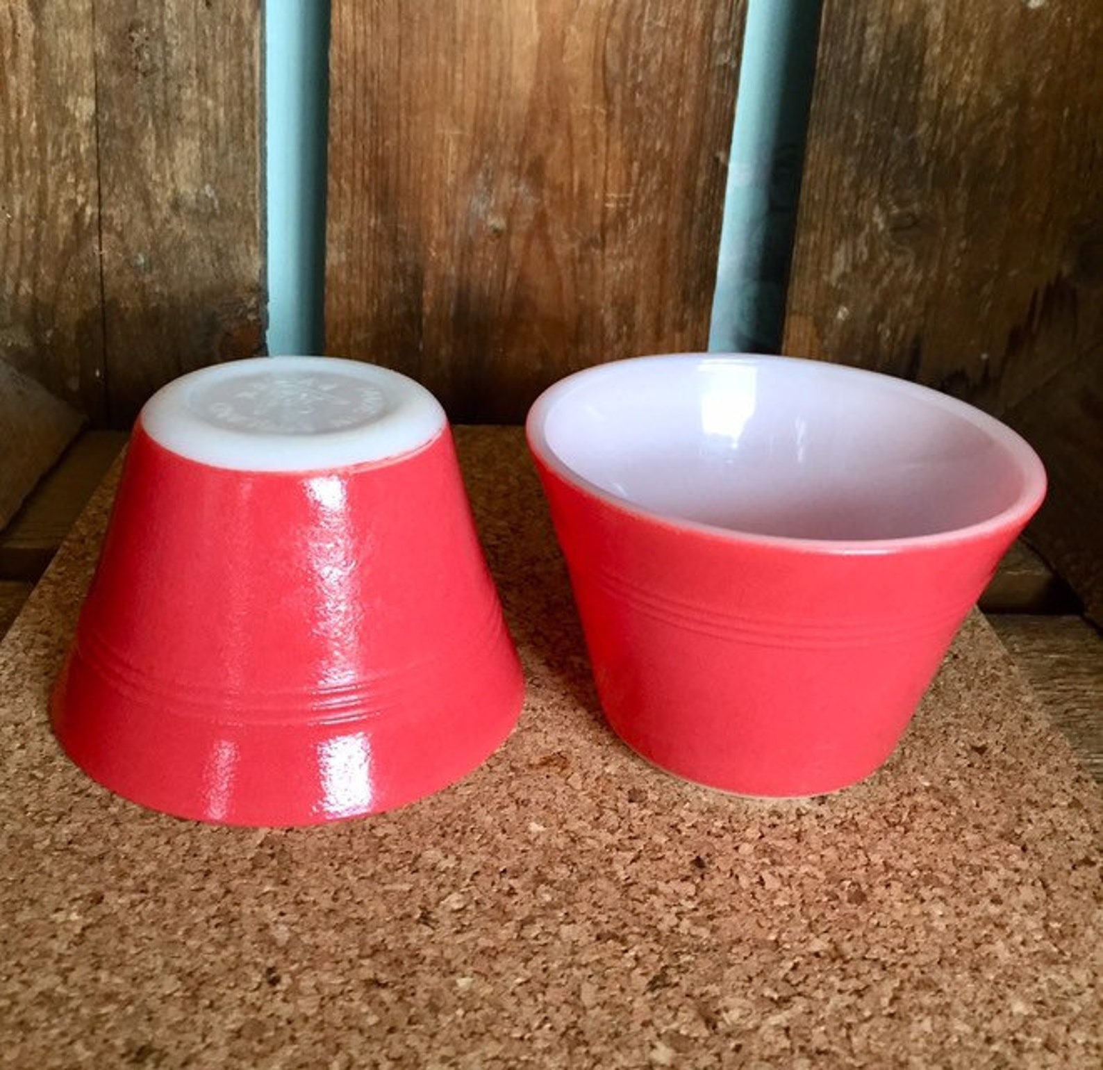 Vintage Pyrex ramekins in 3 retro shades. SIX Etsy