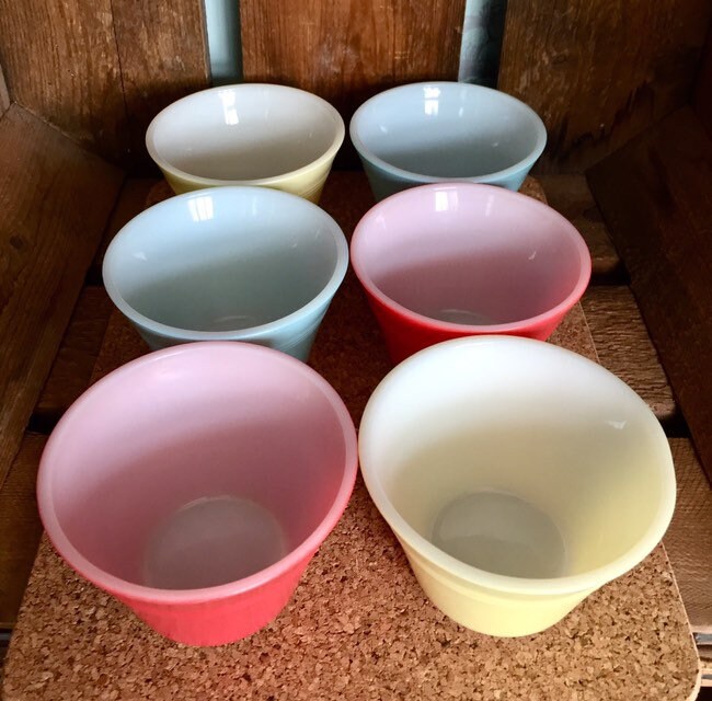 Vintage Pyrex ramekins in 3 retro shades. SIX Etsy