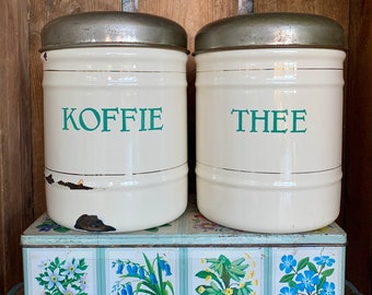 Vintage Dutch tea & coffee canister set. Bought in Amsterdam. In lovely condition!