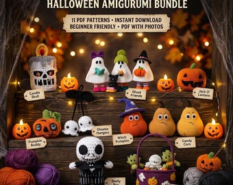 11 Spooky Halloween Amigurumi Crochet Patterns (Digital Download)