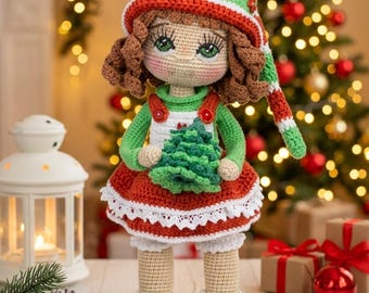 Christmas Doll Patterns Bundle, 4 Crochet Amigurumi Doll Patterns, Christmas Crochet PDF, Holiday Doll Pattern, Instant Download