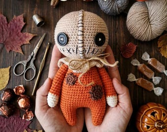 Sam Scarecrow Amigurumi Crochet Pattern, Spooky Halloween Doll (PDF Download)