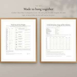 Crochet Cheat Sheet Printable, Abbreviations, Hook Size Conversion, US and UK Terms, Yarn Weights image 6