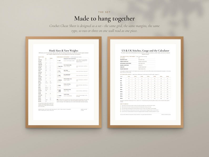 Crochet Cheat Sheet Printable, Abbreviations, Hook Size Conversion, US and UK Terms, Yarn Weights image 6