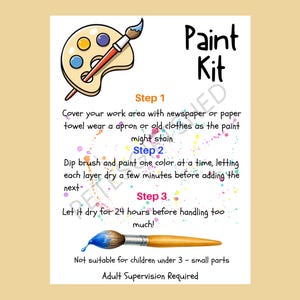 Plaster Painting Kit Instructions, DIY Craft Insert (Digital Download)