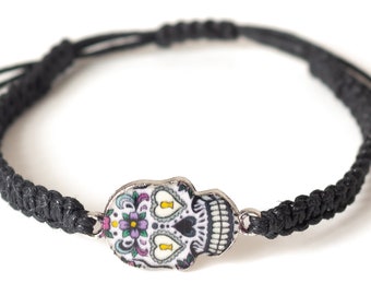 Tricolor Strech Bracelet Spooky Season Sugar Skulls