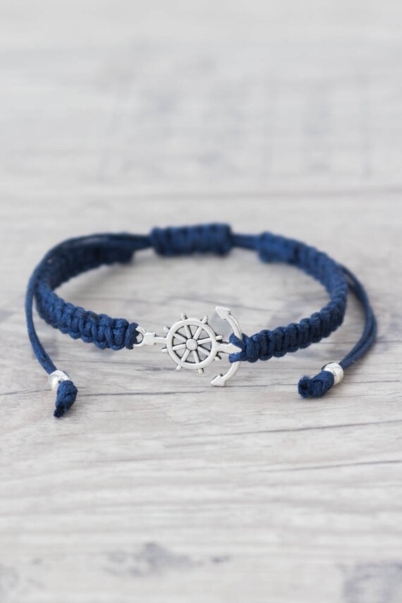 Anchor Bracelet Nautical Bracelet Matching Couple Bracelets Etsy
