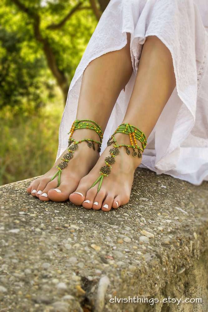 Hippie bottomless sandals Beach wedding barefoot sandals Etsy