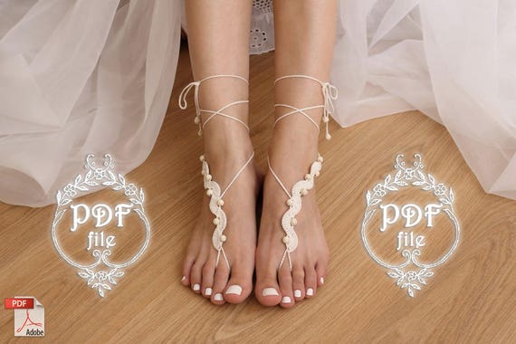 Barefoot Sandals Crochet Pattern Diy Tutorial Bare Foot Etsy