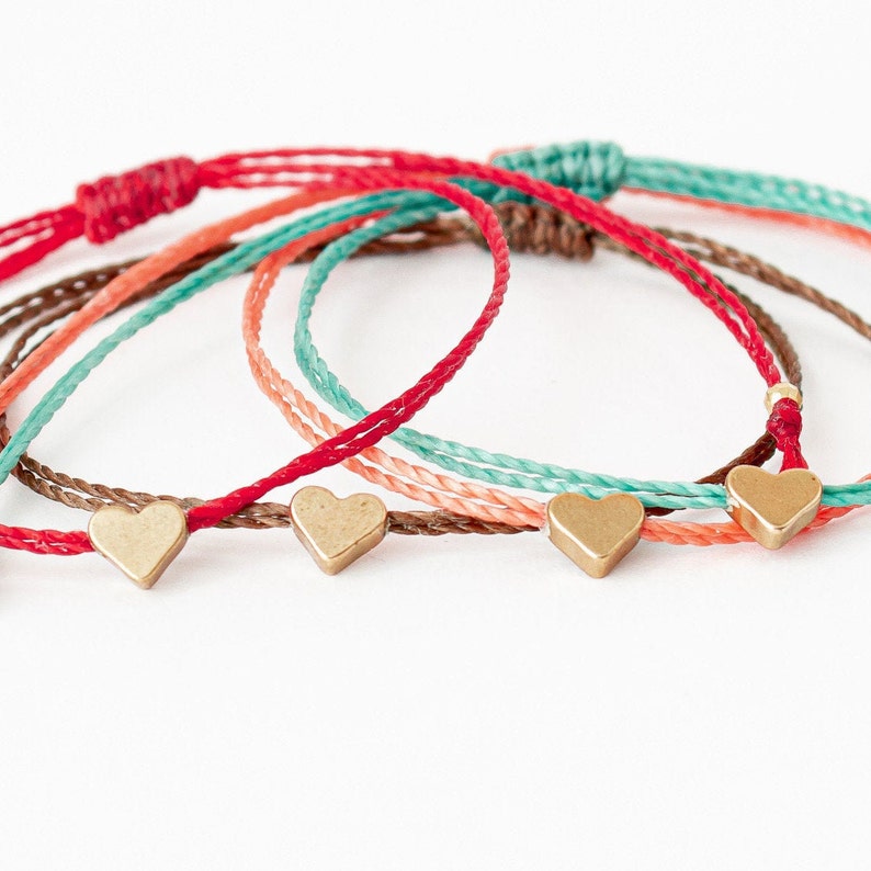 Dainty bracelet Love bracelet Red string bracelet Waterproof Etsy