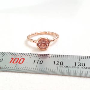 One of a Kind Morganite Solitaire Engagement Ring in 14k Pink Gold, Vintage & Unique Stackable Ring, Handmade in Canada by Gwen Park Design image 5