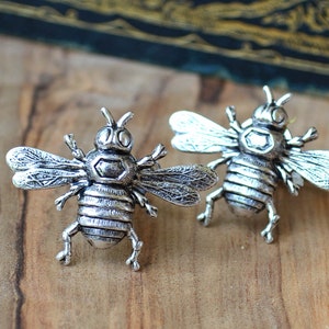 Bee Cufflinks,  Bee Cuff Links, Silver Bee Cufflinks,  Bee Boyfriend Cufflinks, Fathers Cufflinks, Bee Dad Cufflinks