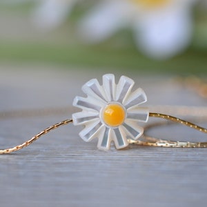 Cute Daisy Necklace, Sunflower Choker, Dainty Daisy Necklace,  Gold Filled Daisy Choker, Boho Jewelry, Friendship necklace,