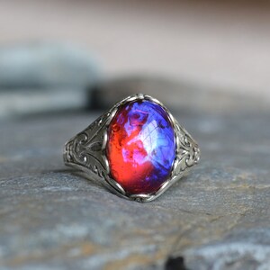 Dragons Breath Ring Fire Opal Ring Mexican Opal Ring Red Etsy Dragons Breath Ring Fire Opal Ring Mexican Opal Ring Red Etsy
