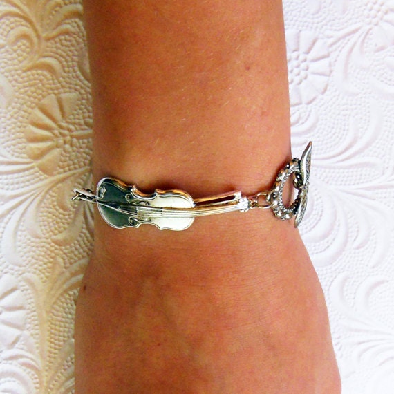 Violin Bracelet Silver Viola Cuff Musician Musical Bangle Etsy