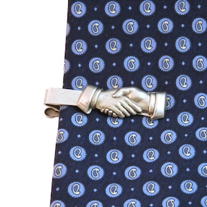 Hands Tie Clip, Shaking Hands Tie Bar, Church Greeter , Usher Gift