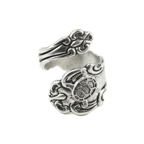 Turtle Spoon Ring , Spoon Rings, Spoon Jewelry, Gifts for Her, Silver Plated Spoon Rings