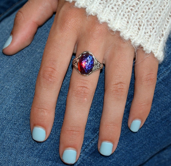 Dragons Breath Ring Fire Opal Ring Mexican Opal Ring Red Etsy Dragons Breath Ring Fire Opal Ring Mexican Opal Ring Red Etsy