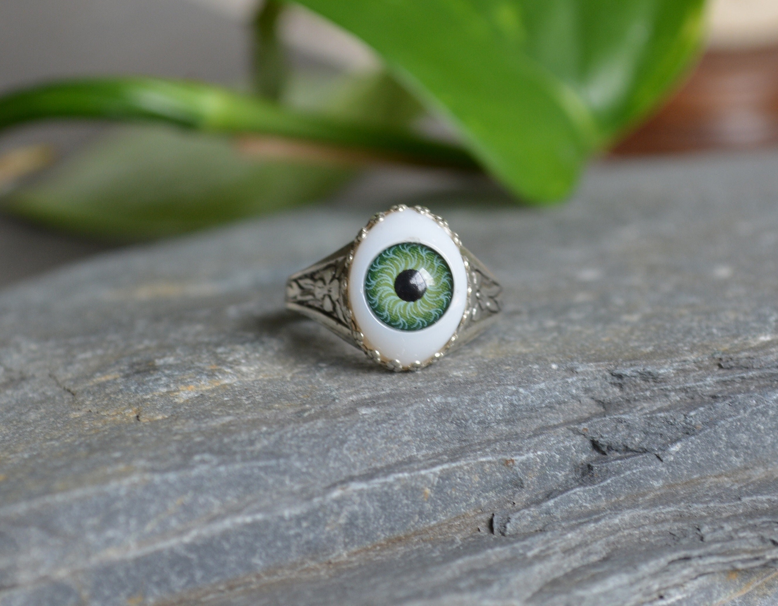 Eyeball Ring Cameo Ring Vintage Style Eye Ring Adjustable