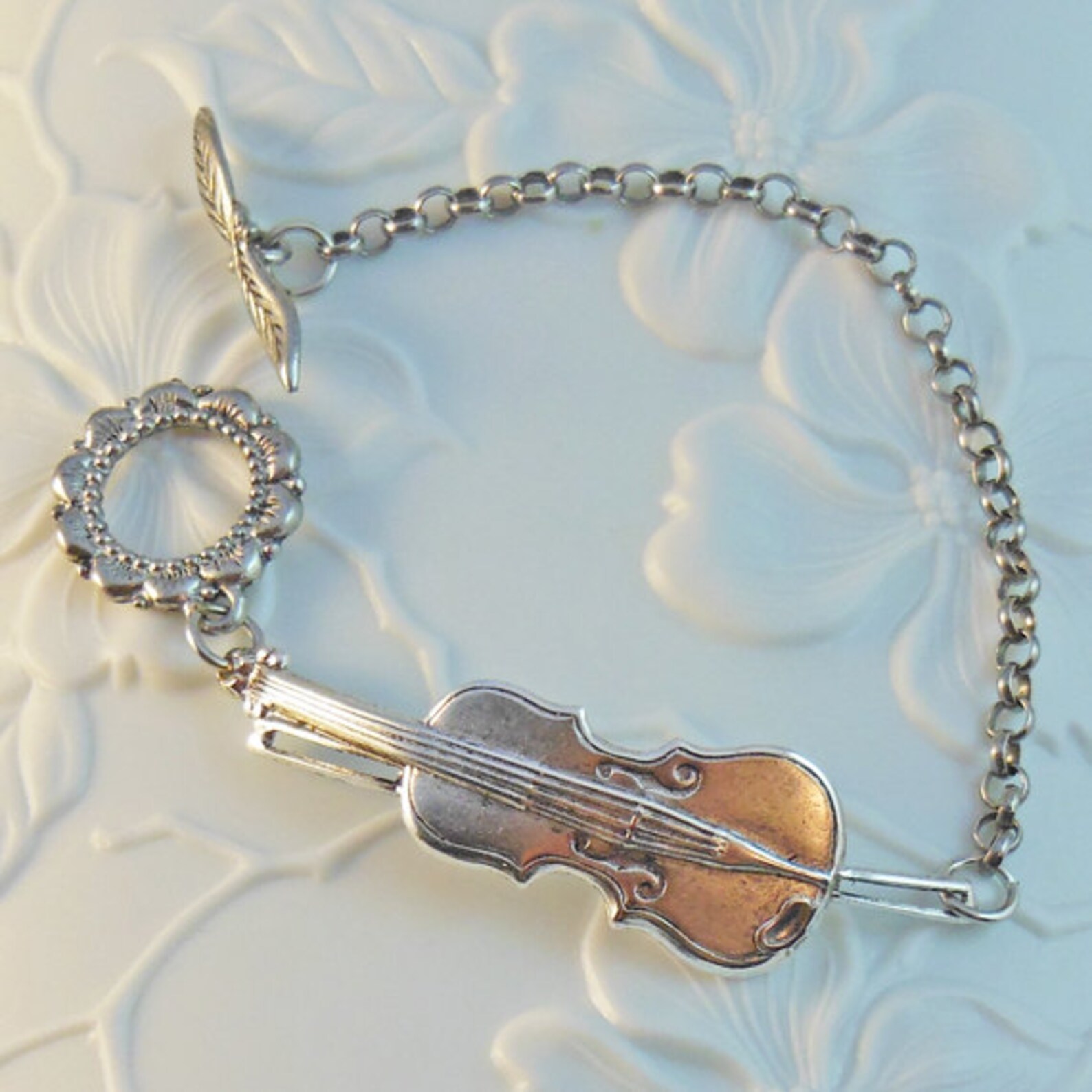 Violin Bracelet Silver Viola Cuff Musician Musical Bangle Etsy