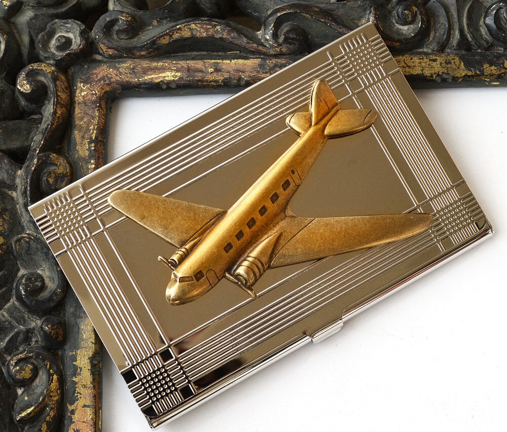 Flight attendant gift pilot gifts airplane card case flying Etsy