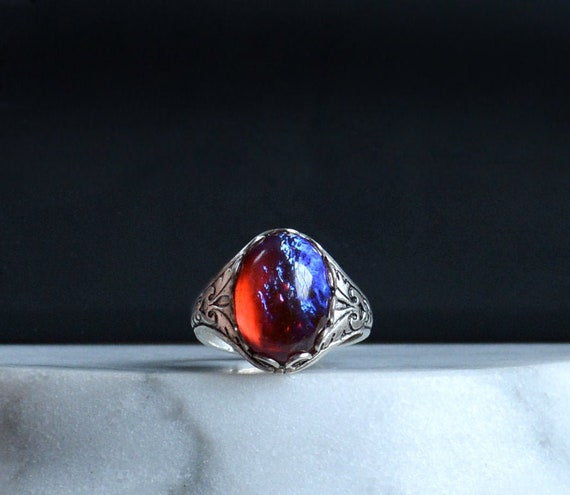 Fire Opal Ring Fantasy Ring Dragons Breath Ring Glass Etsy Fire Opal Ring Fantasy Ring Dragons Breath Ring Glass Etsy