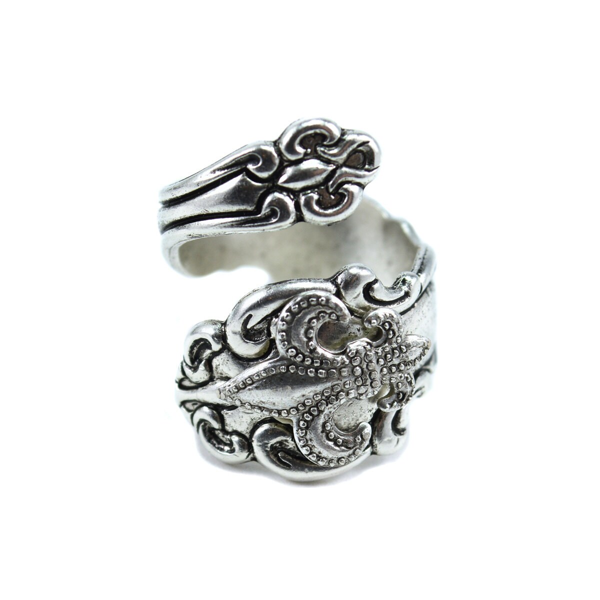 FLEUR De LIS Spoon Ring Plated Silver Spoon Rings New - Etsy