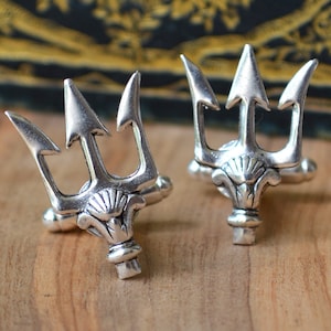 Poseidon&#39;s Trident Cufflinks, Superhero Cufflinks,  Super Hero Cuff Links,  Nautical Cufflinks, Navy Cufflinks,