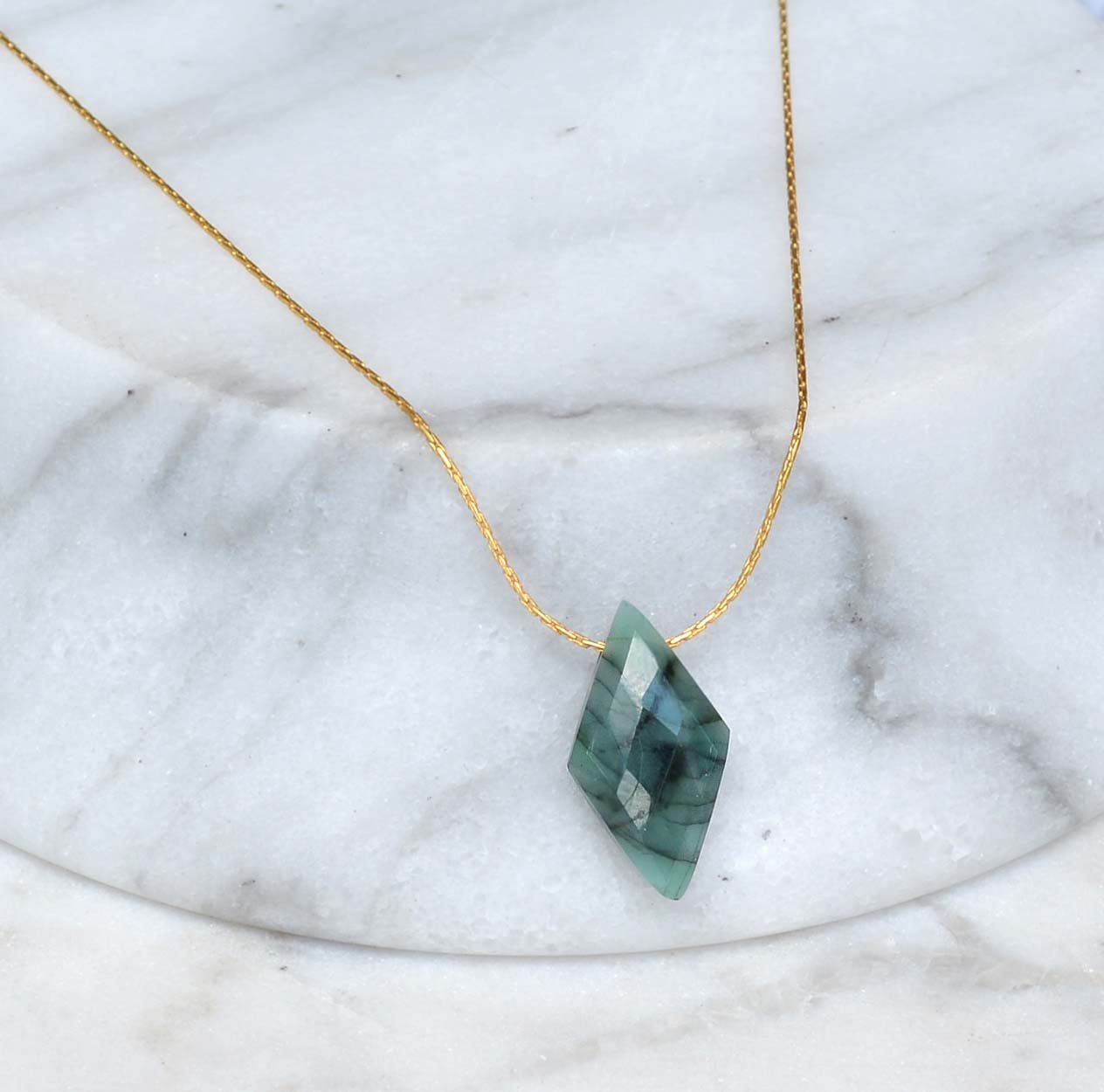Raw Emerald Necklace Dainty Emerald Necklace Natural Real